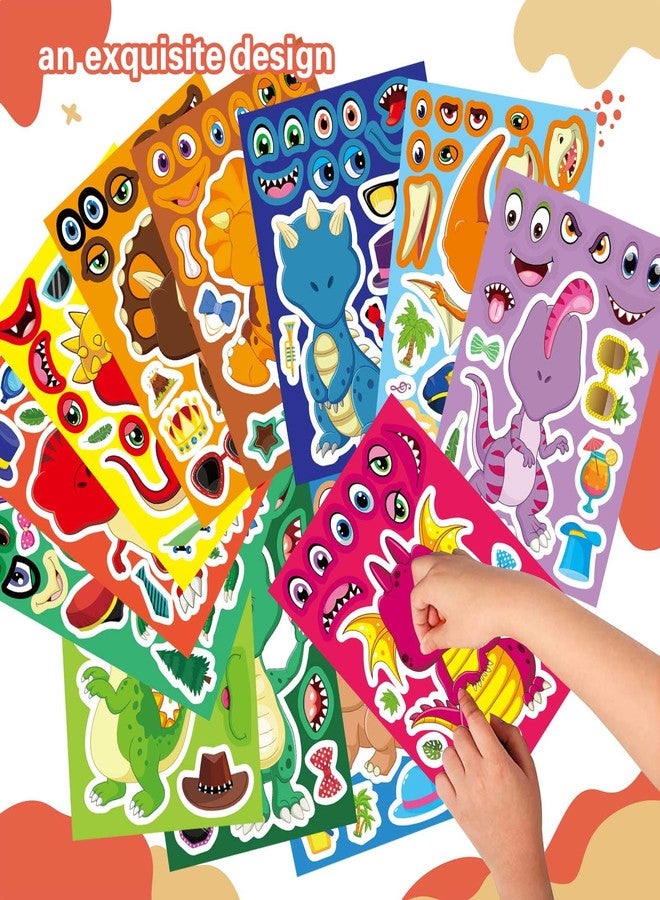 DUJAA 24 PCS Dinosaur Sticker for Kids, Make Your Own Dinosaur Sticker Sheets 12 Design Boy Girl Toddlers Stickers, Dinosaur Party Favors Supplies Art Craft, Birthday Gift, Teacher Classroom Reward - Image 4